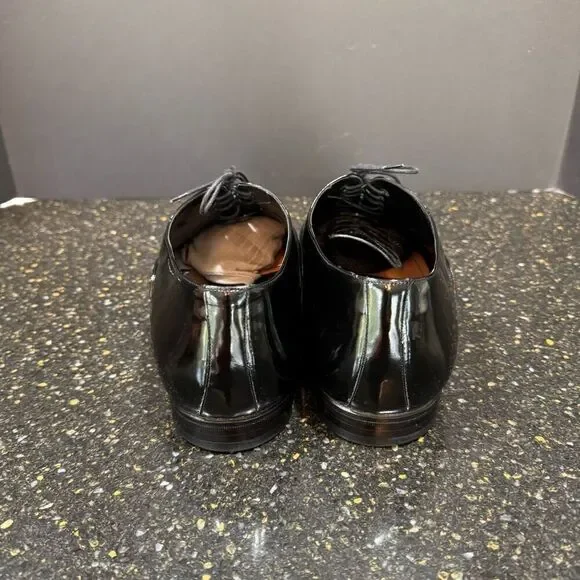 Mezlan Hampton Black Cap Toe/Basket Weave Patent Leather Oxfords. Size 11 Wide Mezlan Hampton Black Cap Toe/Basket Weave Patent Leather  main image 2